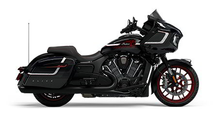 Perfil lateral de una motocicleta bagger Indian Challenger Elite 2024.