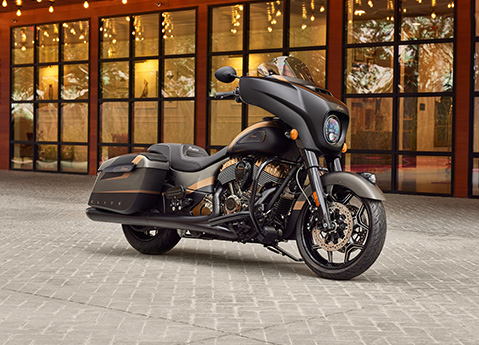 side profile of a 2023 indian chieftain elite motorcycle