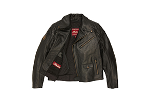 Bombardero casual para hombre, negro, rojo y blanco.