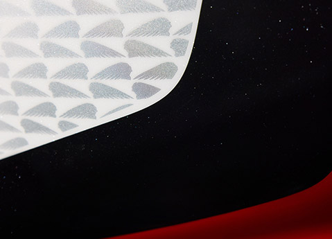 Closeup of the custom paint application on a 2025 Indian Challenger Elite bagger motorcycle.