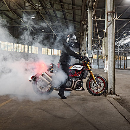 FTR standard motorcycle with emphasis on power output, exciting acceleration and responsive handling.