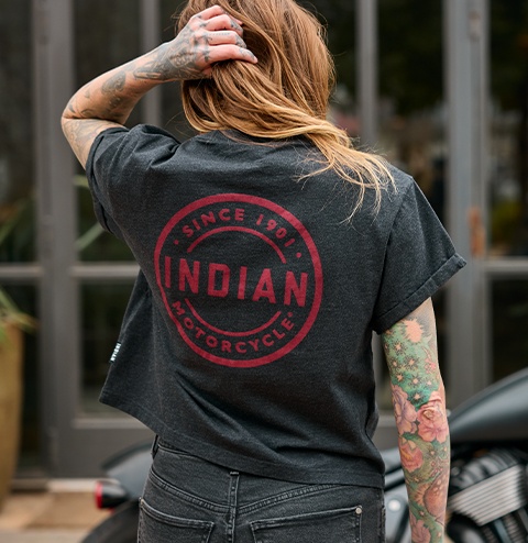 Indian FTR1200ロゴTシャツ [レディースS/ブラック] #286897202