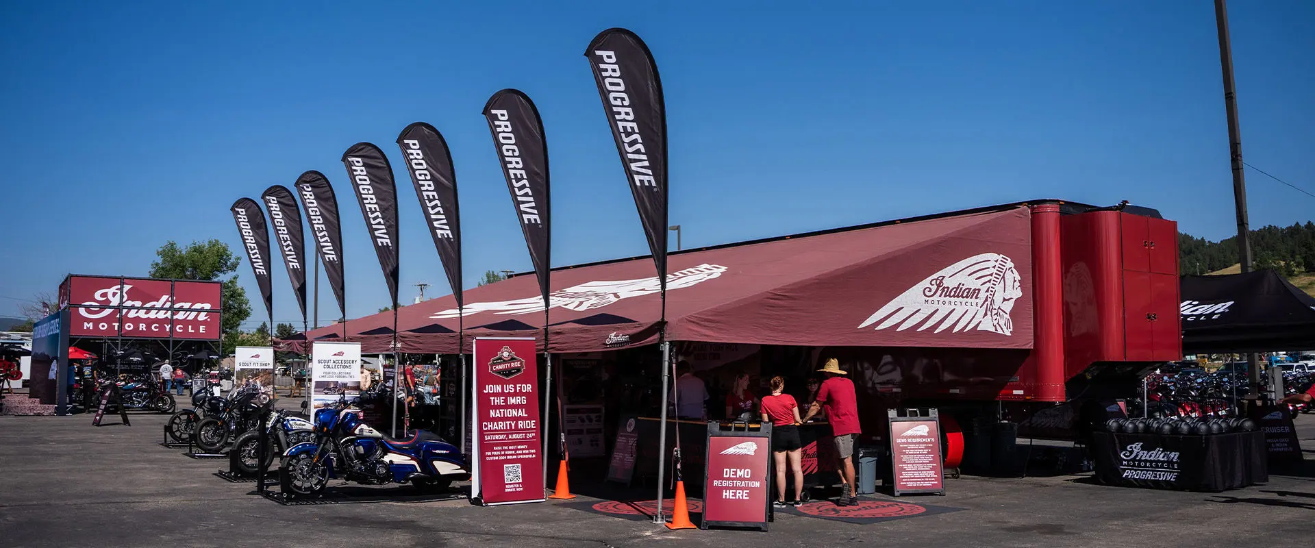 Indian Motorcycle at Sturgis Motorcycle Rally, showcasing new models and demo ride opportunities.