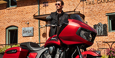 Red touring motorcycle.