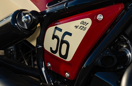 #56 side cover plate on a Chief Vintage Sturgis, SD Edition Indian Motorcycle.