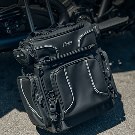 Explore storage accessories for Indian Roadmaster motorcycles.