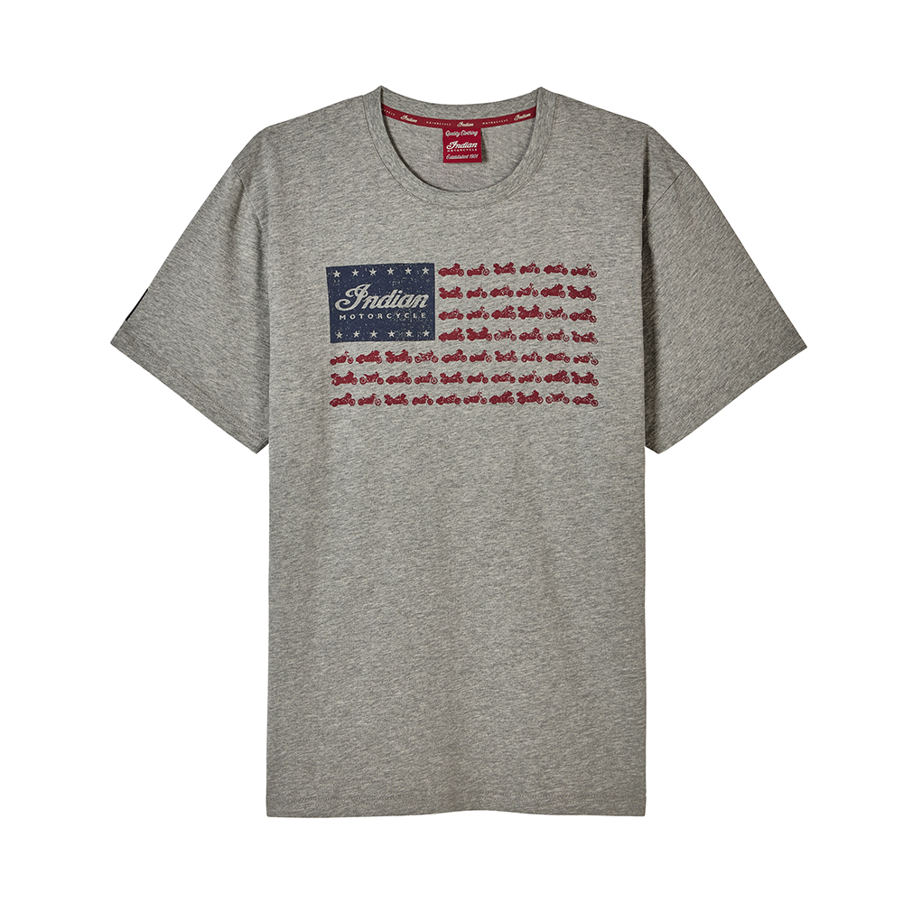 Men's Flag Bikes Print T-shirt, Gray | Indian Motorcycle