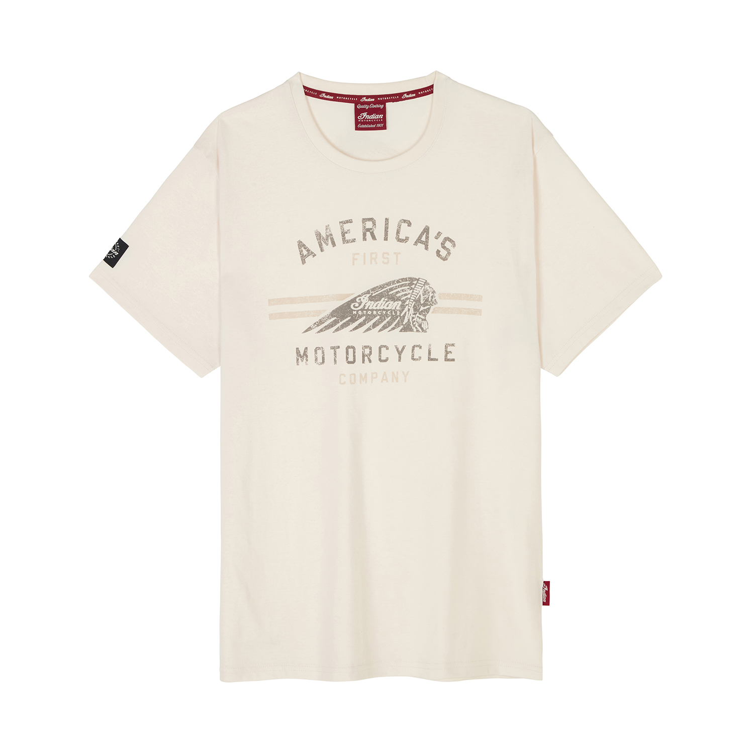 Men's Headdress Motorcycle T-shirt, Oatmeal | Indian Motorcycle