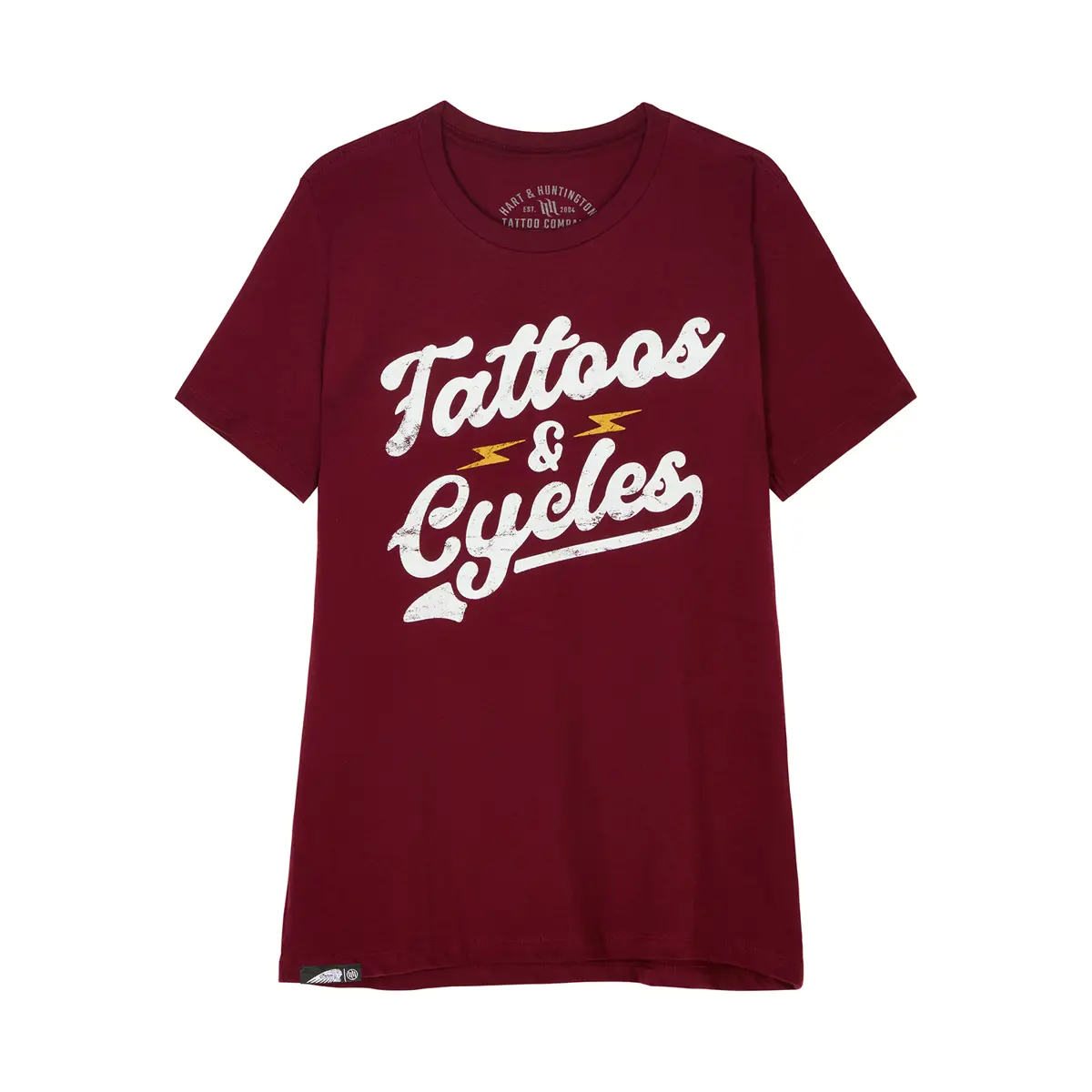女款 IMC X HH Tattoos & Cycles 紅色 T 恤 圖片 1