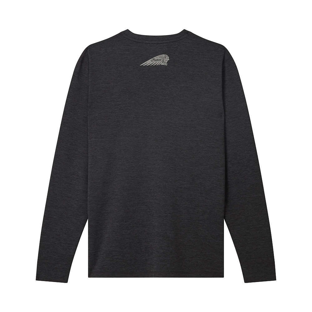 Men's Performance Script Icon Long Sleeve T-Shirt, Black | Indian