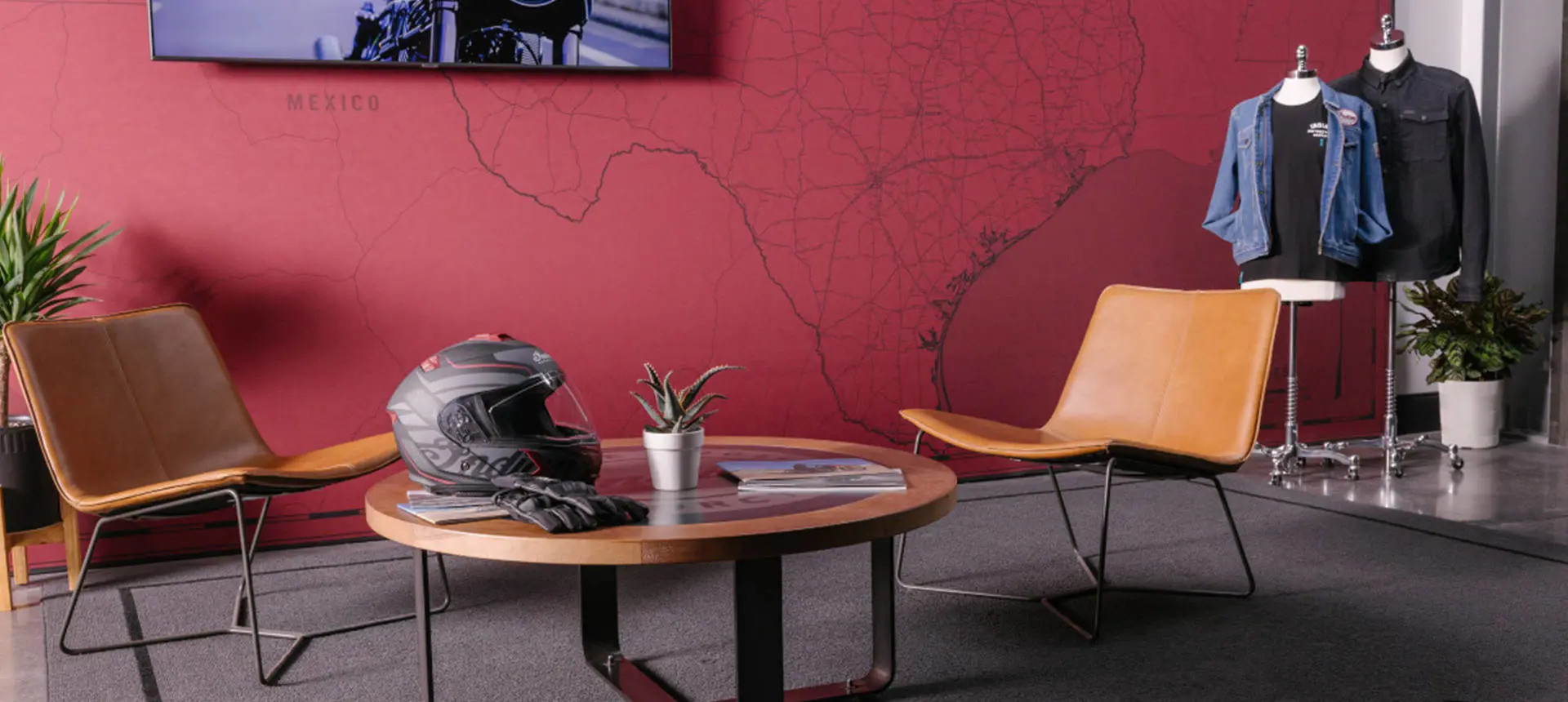 Indian Motorcycle dealer media room.