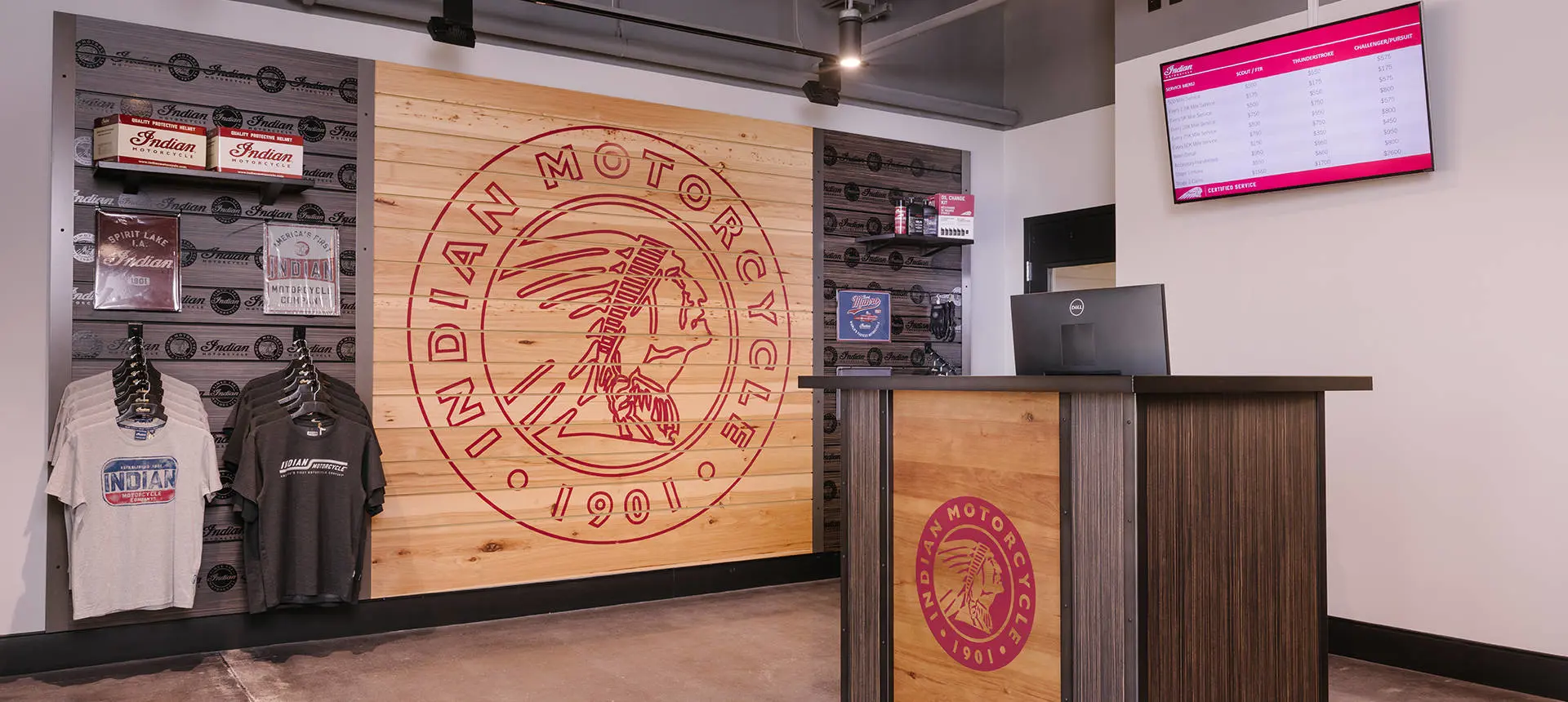 Indian Motorcycle dealer sales floor.