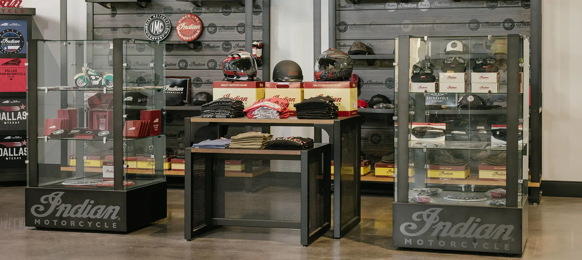 Indian Motorcycle apparel showroom.