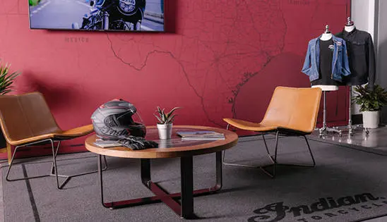 Indian Motorcycle dealer media room.