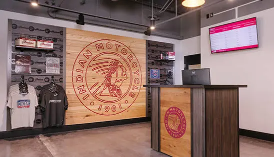 Indian Motorcycle dealer sales floor.