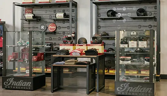 Indian Motorcycle apparel showroom.