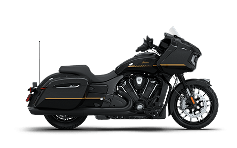 Side-view of an Indian Challenger Motorcycle. 
