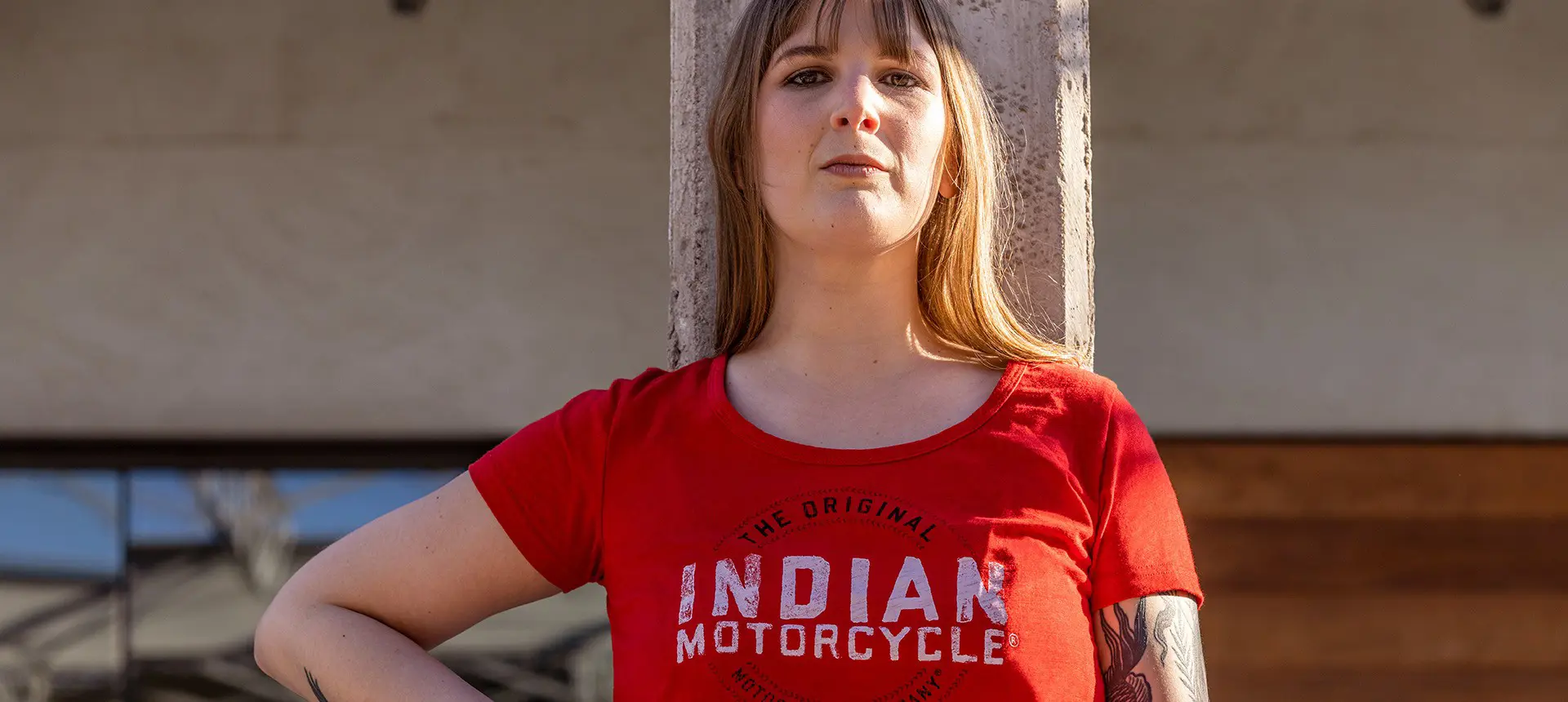 Women wearing Indian Motorcycle t-shirt