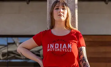 Women wearing Indian Motorcycle t-shirt