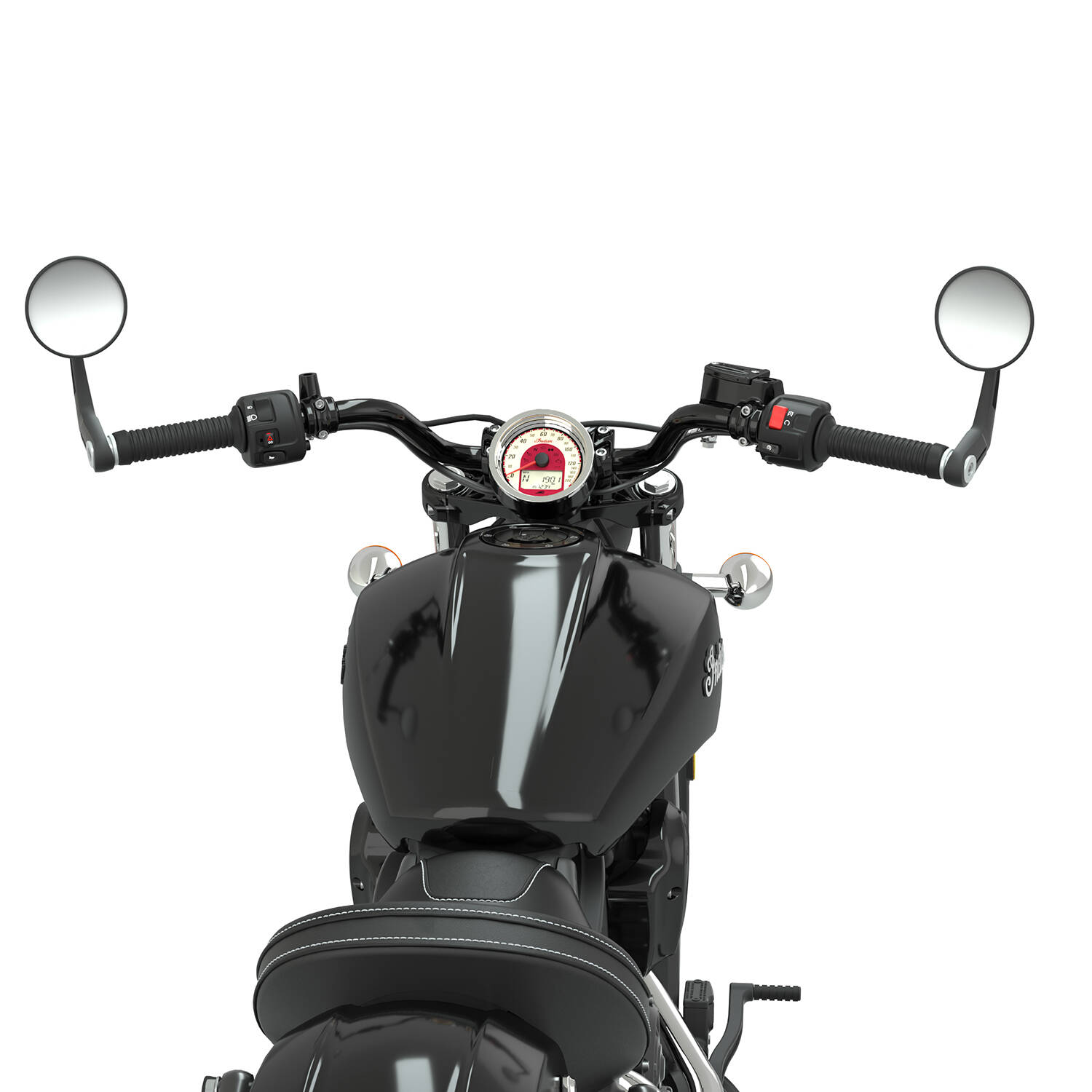 Bar End Mirror and Mount Kit in Black, Pair