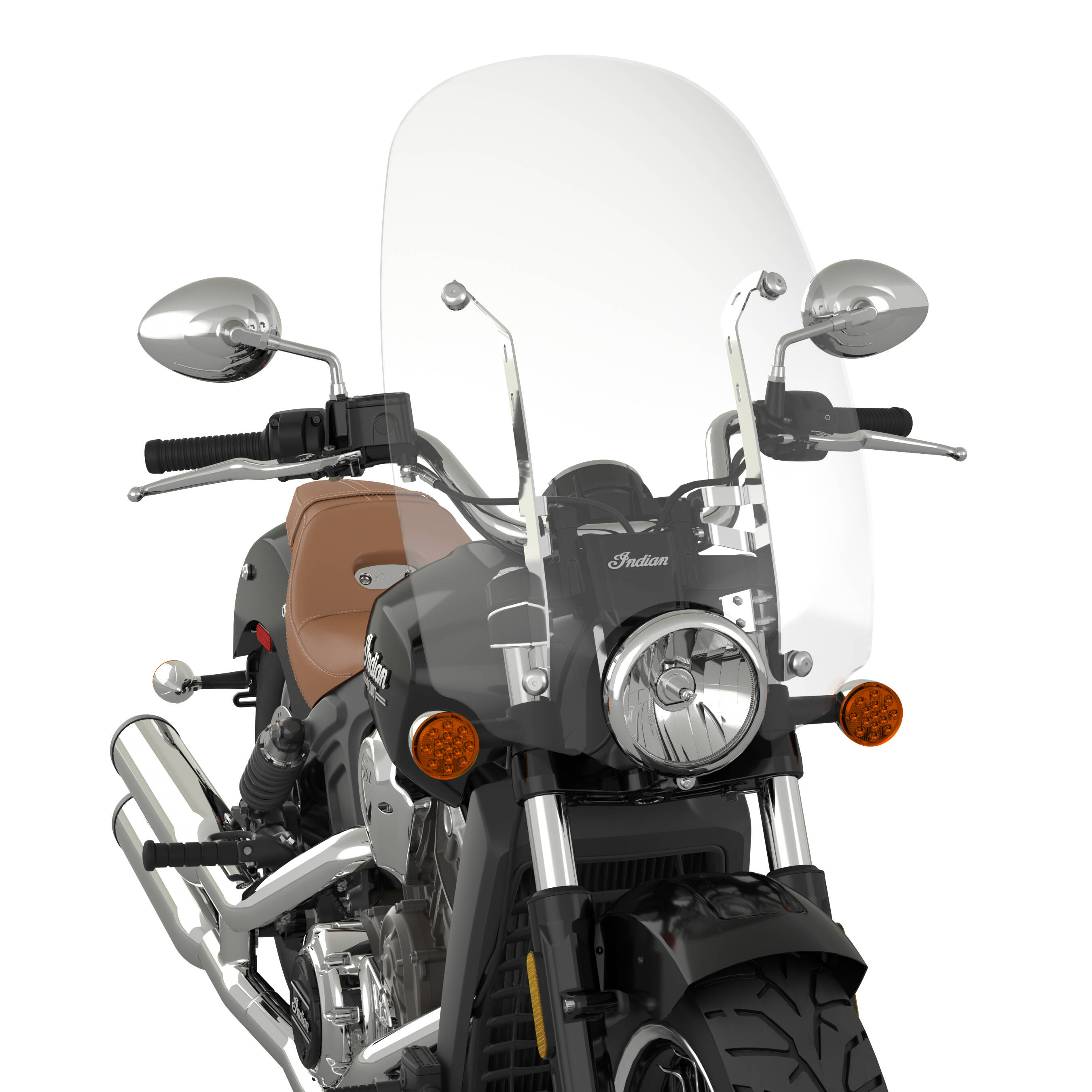 Polycarbonate 24 in. Quick Release Windshield, Chrome | Indian
