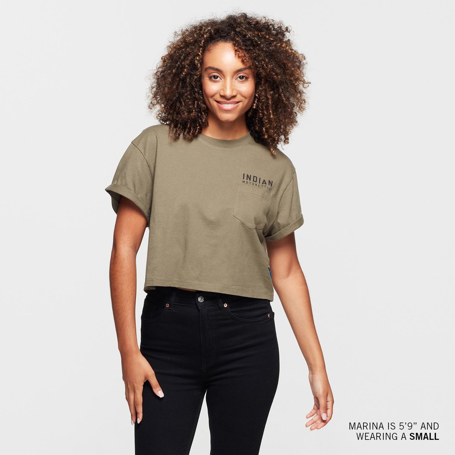 Women's 1901 IMC Pocket T-Shirt, Khaki | Indian Motorcycle