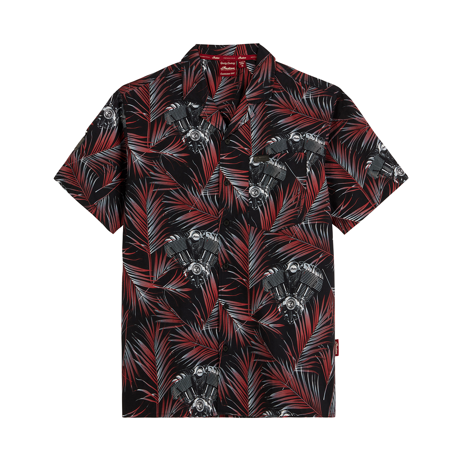Men's Engine Print Shirt, Red | Indian Motorcycle