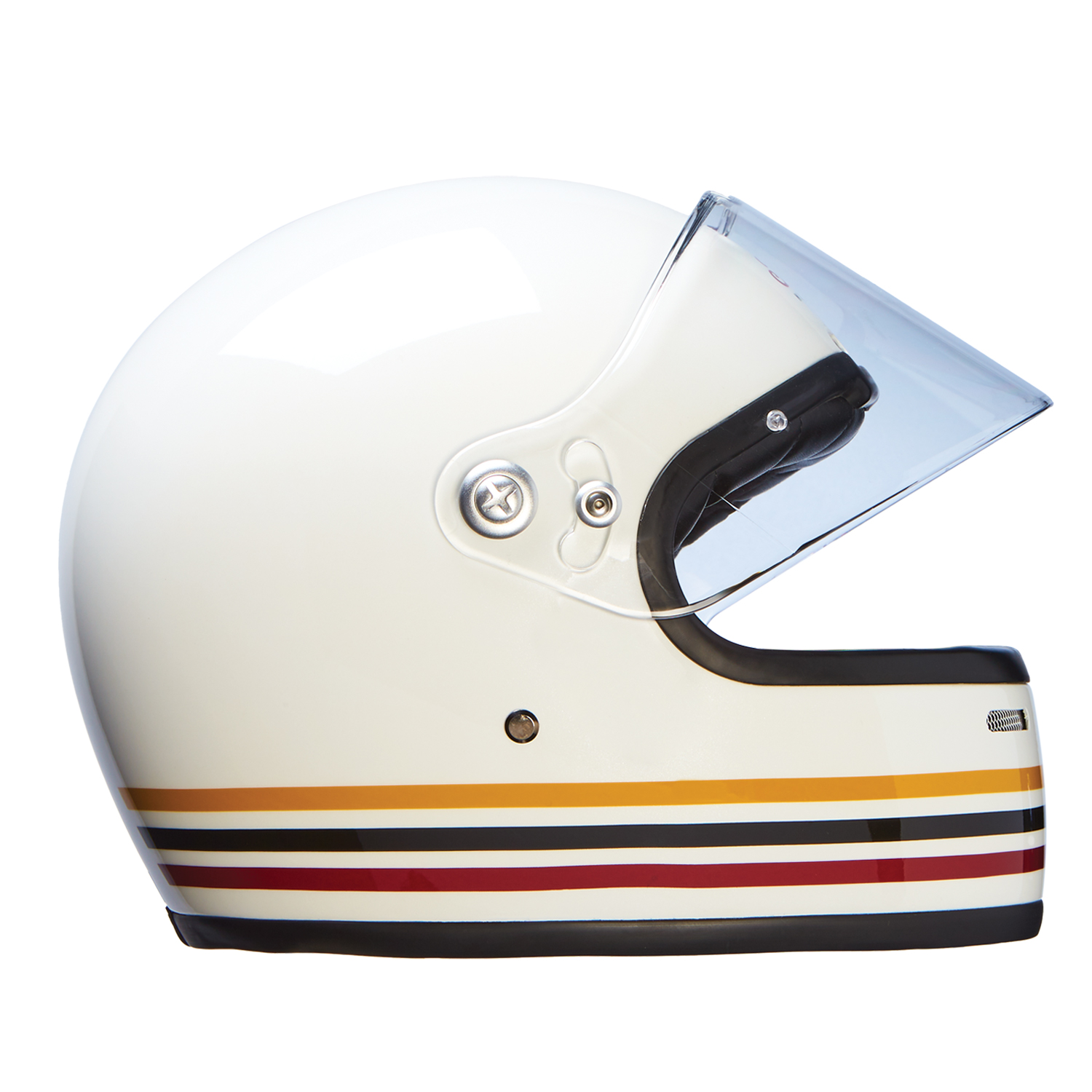 Indian Motorcycle Full Face Retro Helmet with Stripes, White | eBay