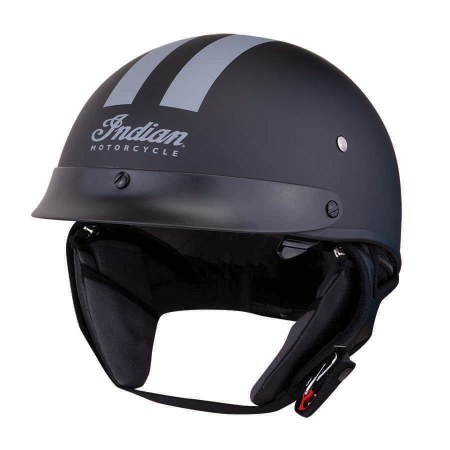 bikermental.com leather indian motorcycle half helmet with Retro Racing Stripe 2863696 : Automotive Hidden drop sun visor The safety of riders is a top priority for Indian Motorcycle Headdress Half Helmet, Black