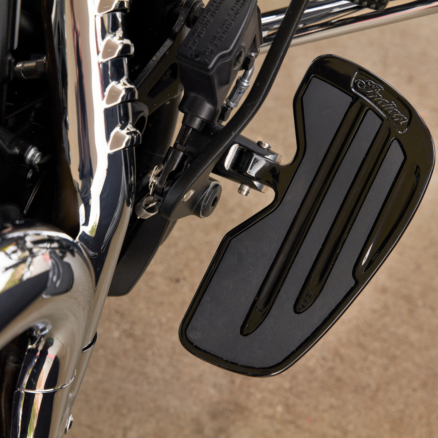 Rider Floorboards with Inlays in Gloss Black, Pair | Indian