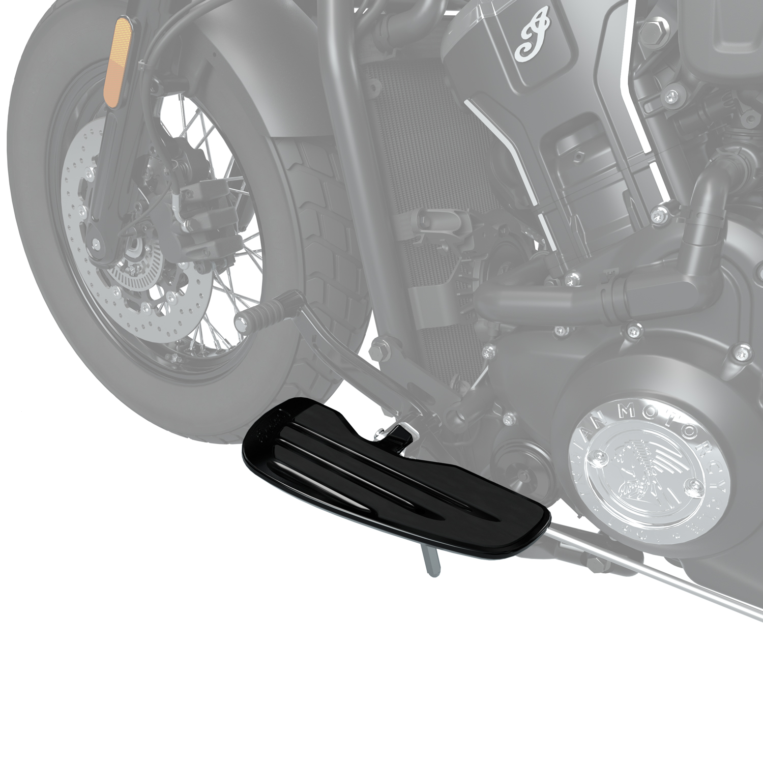 Rider Floorboards with Inlays in Gloss Black, Pair | Indian