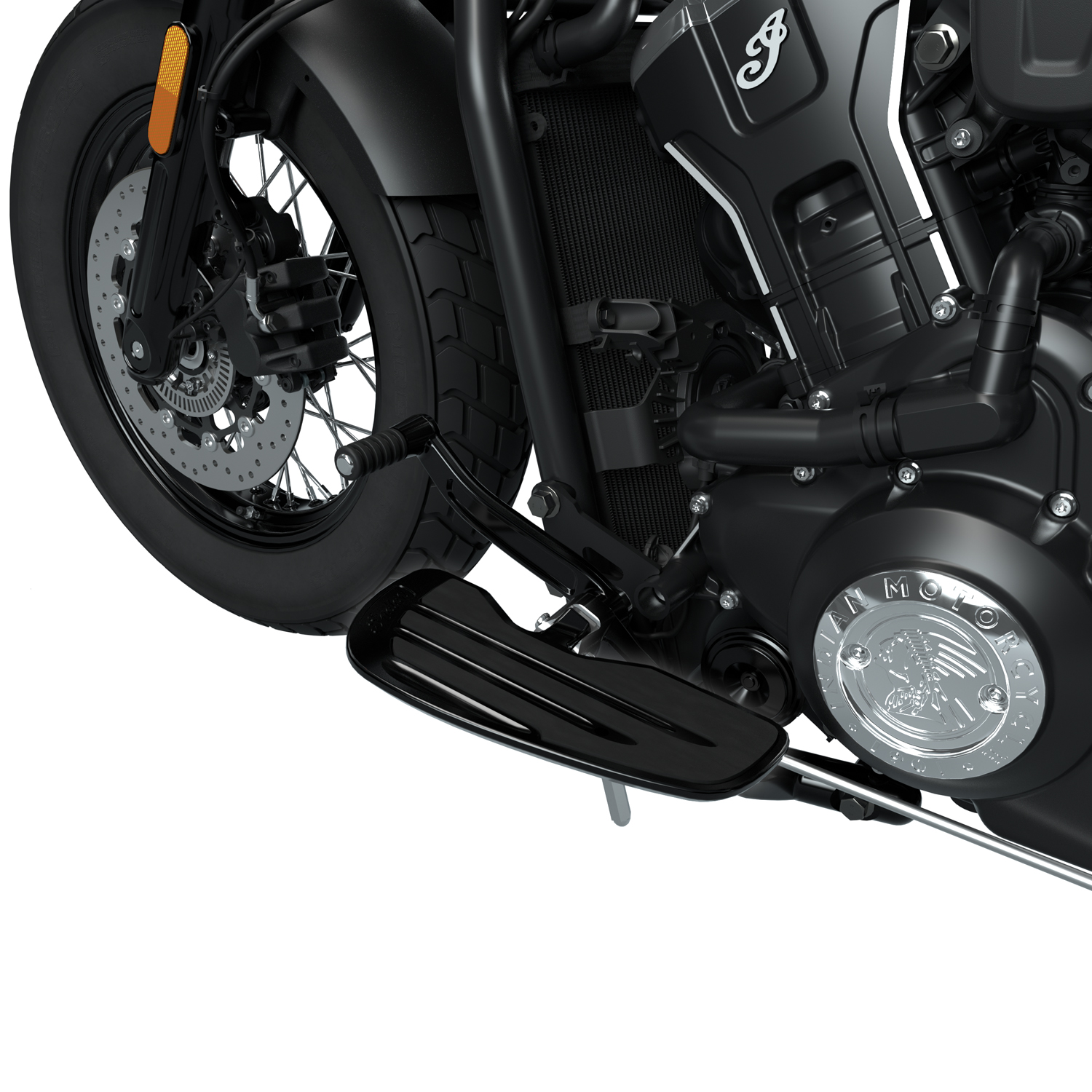 Rider Floorboards with Inlays in Gloss Black, Pair | Indian