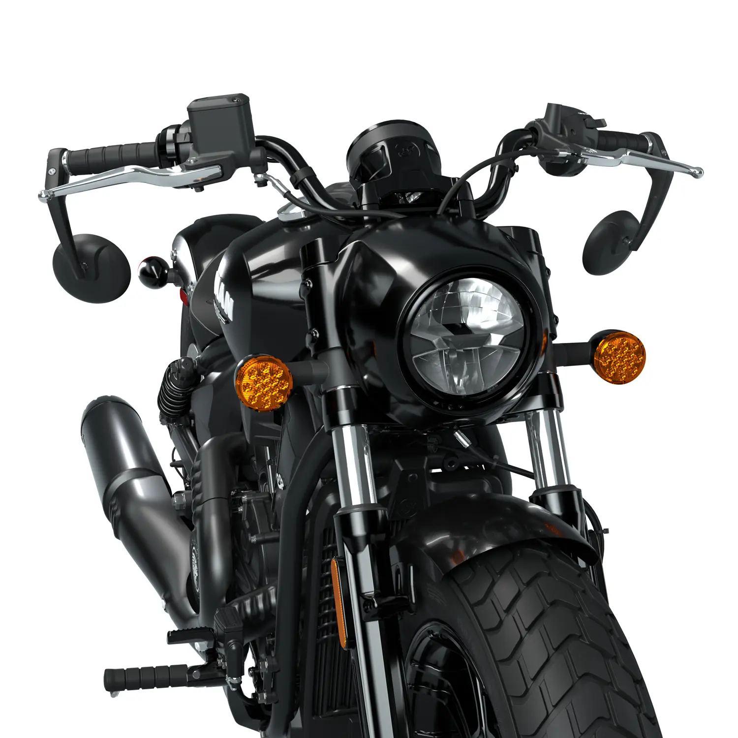 Rétroviseur Moto 22 Mm Café Racer Bobber – Miroir Bout De Guidon Aluminium 10,7x5,5 Cm