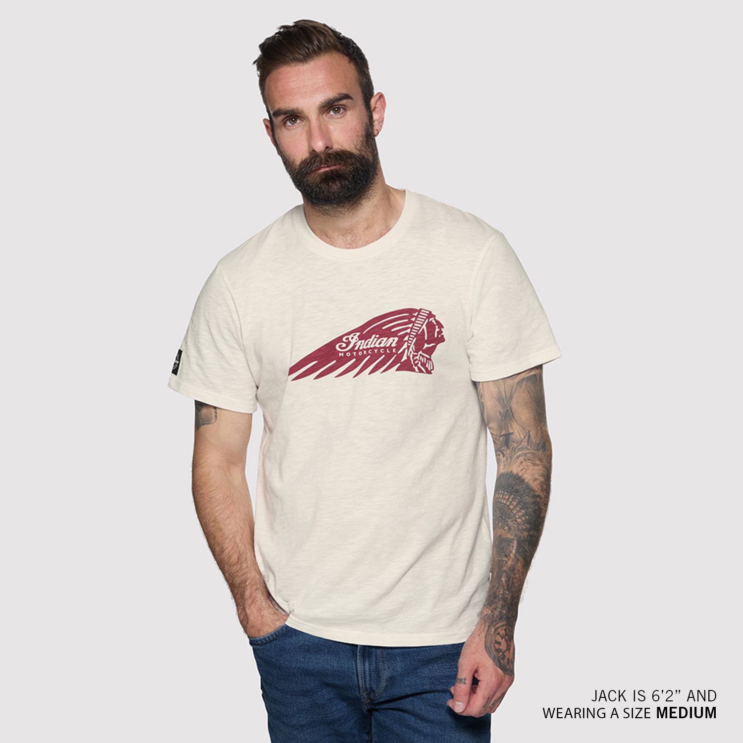 Men's Headdress Printed T-Shirt, White | Indian Motorcycle