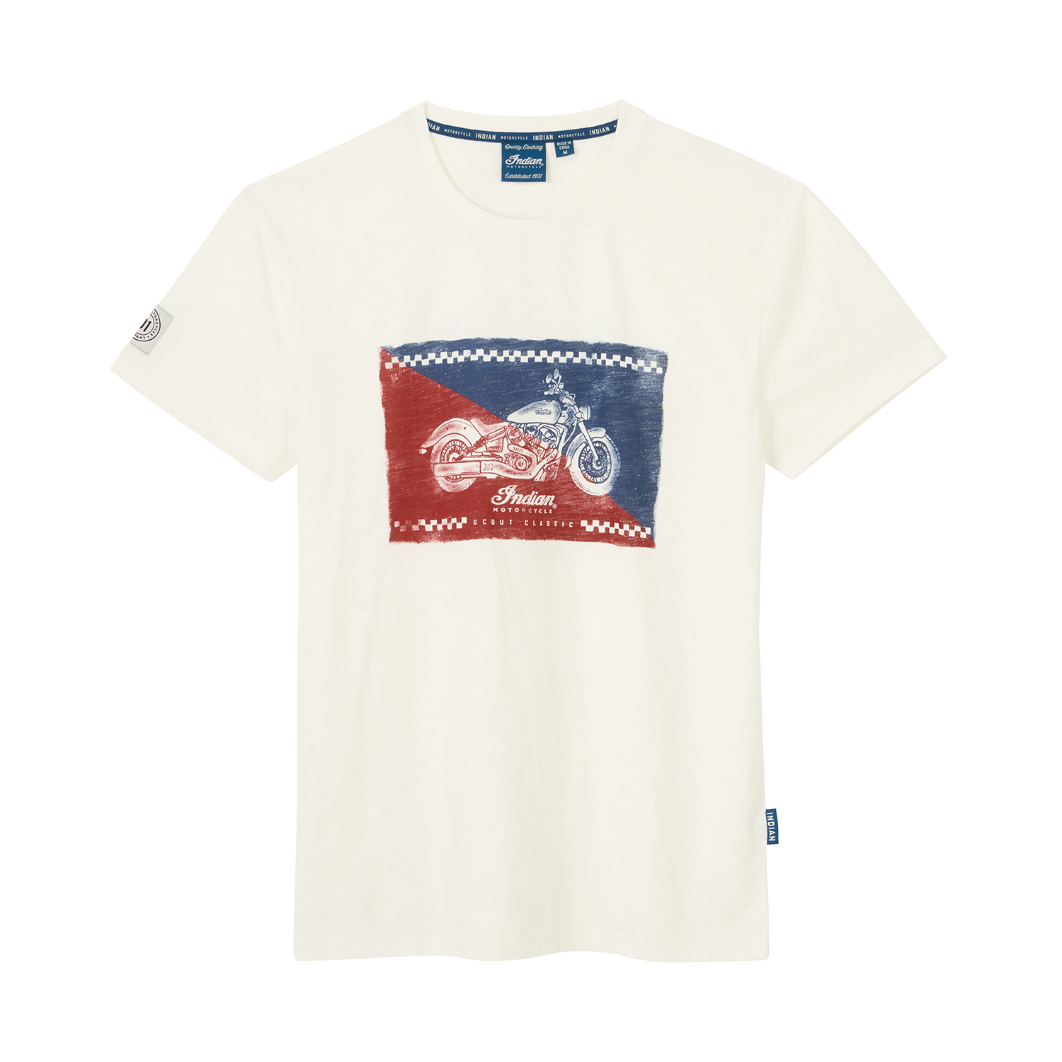 Men's Scout Classic Checked T-Shirt, White | Indian Motorcycle