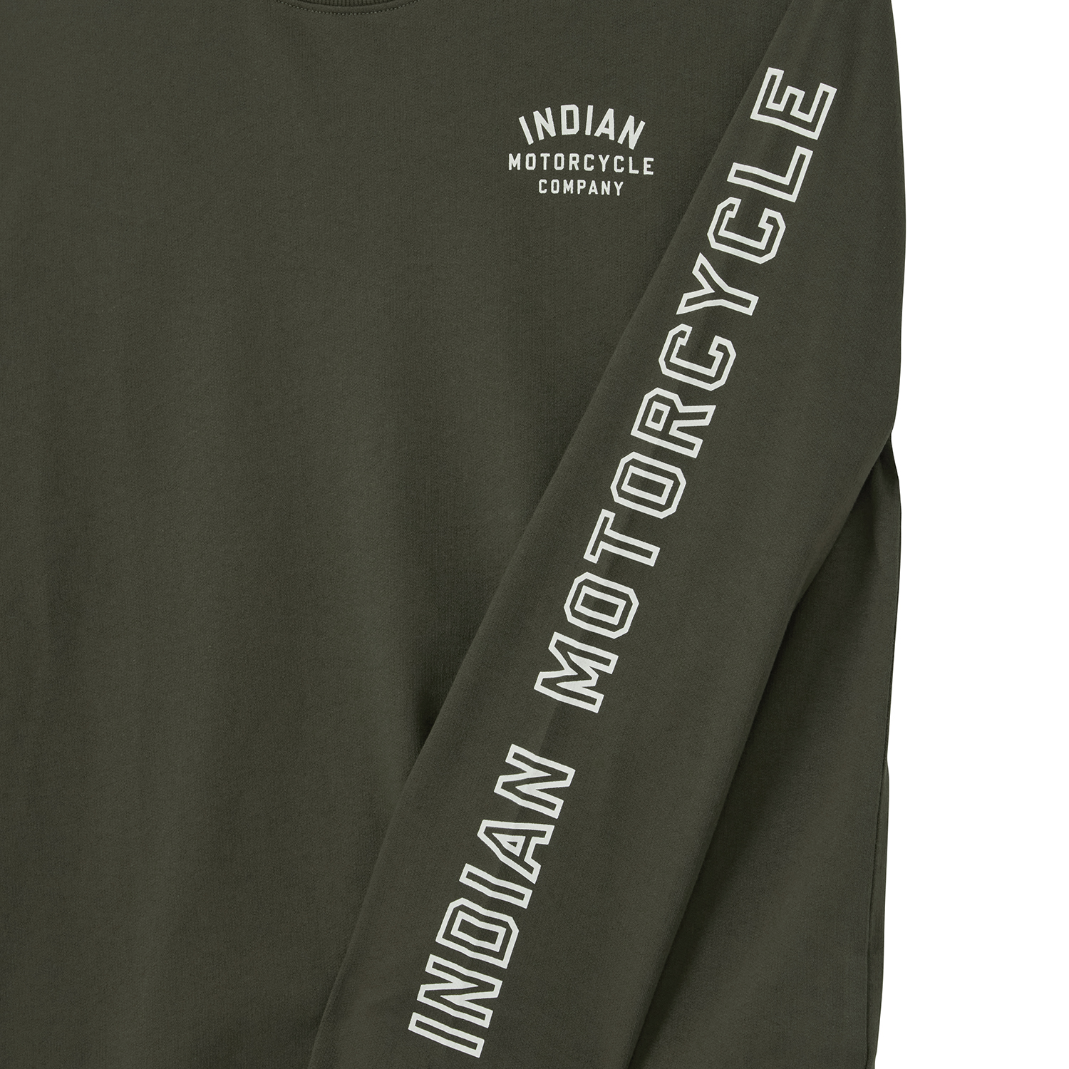 Men's Logo Sleeve Printed Long Sleeve T-Shirt, Green | Indian