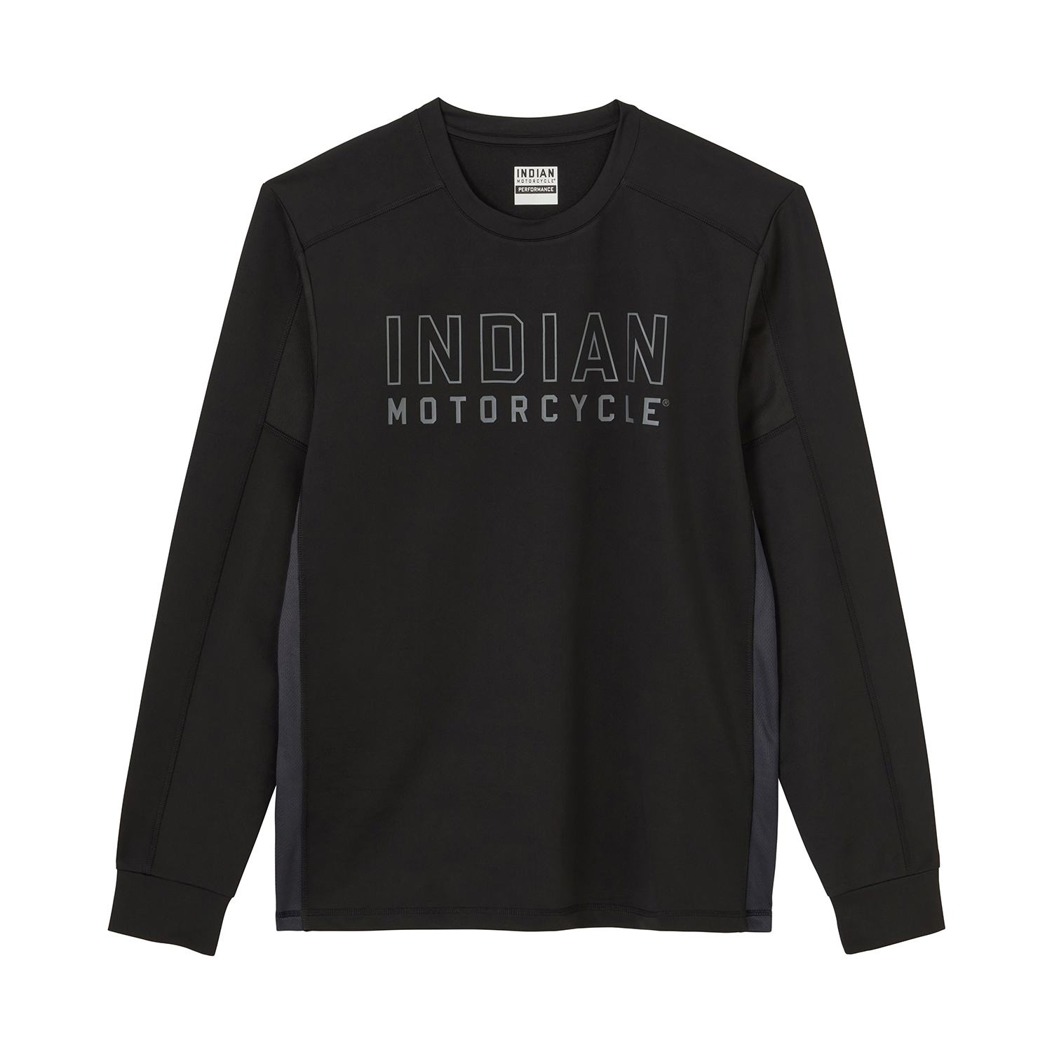 Men's Outline Logo Athlete Long Sleeve T-Shirt, Black | Indian
