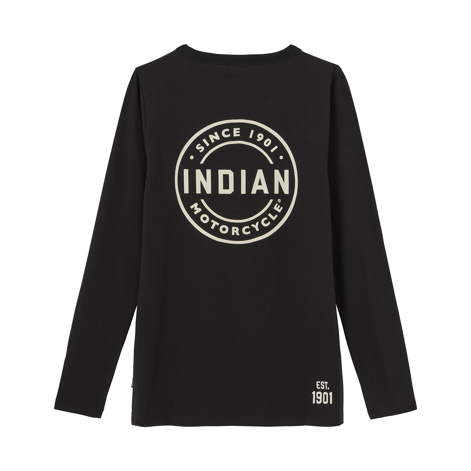Women's Circle Block Logo Henley Long Sleeve T-Shirt, Black