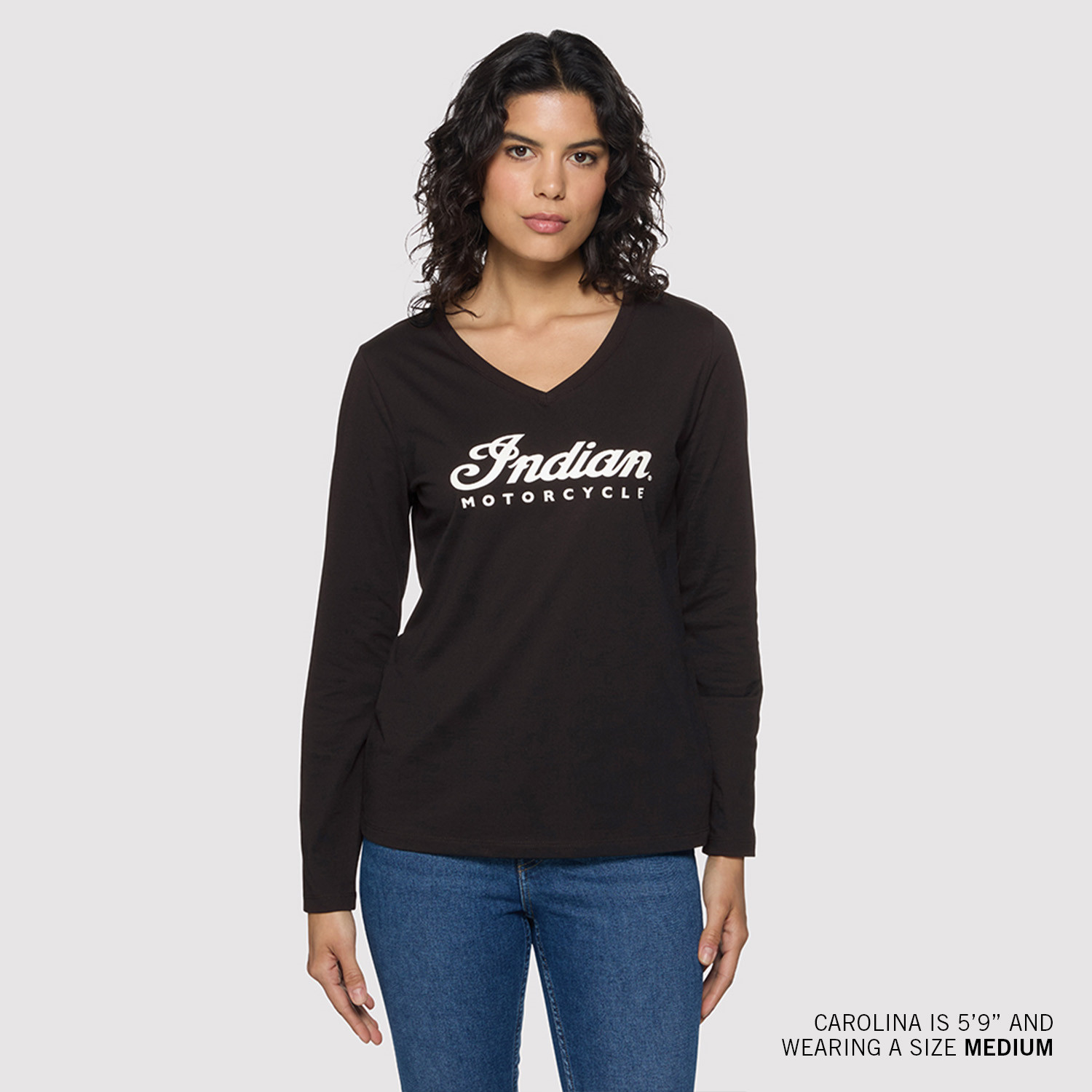 Women's Essential Script Logo Long Sleeve T-Shirt, Black | Indian