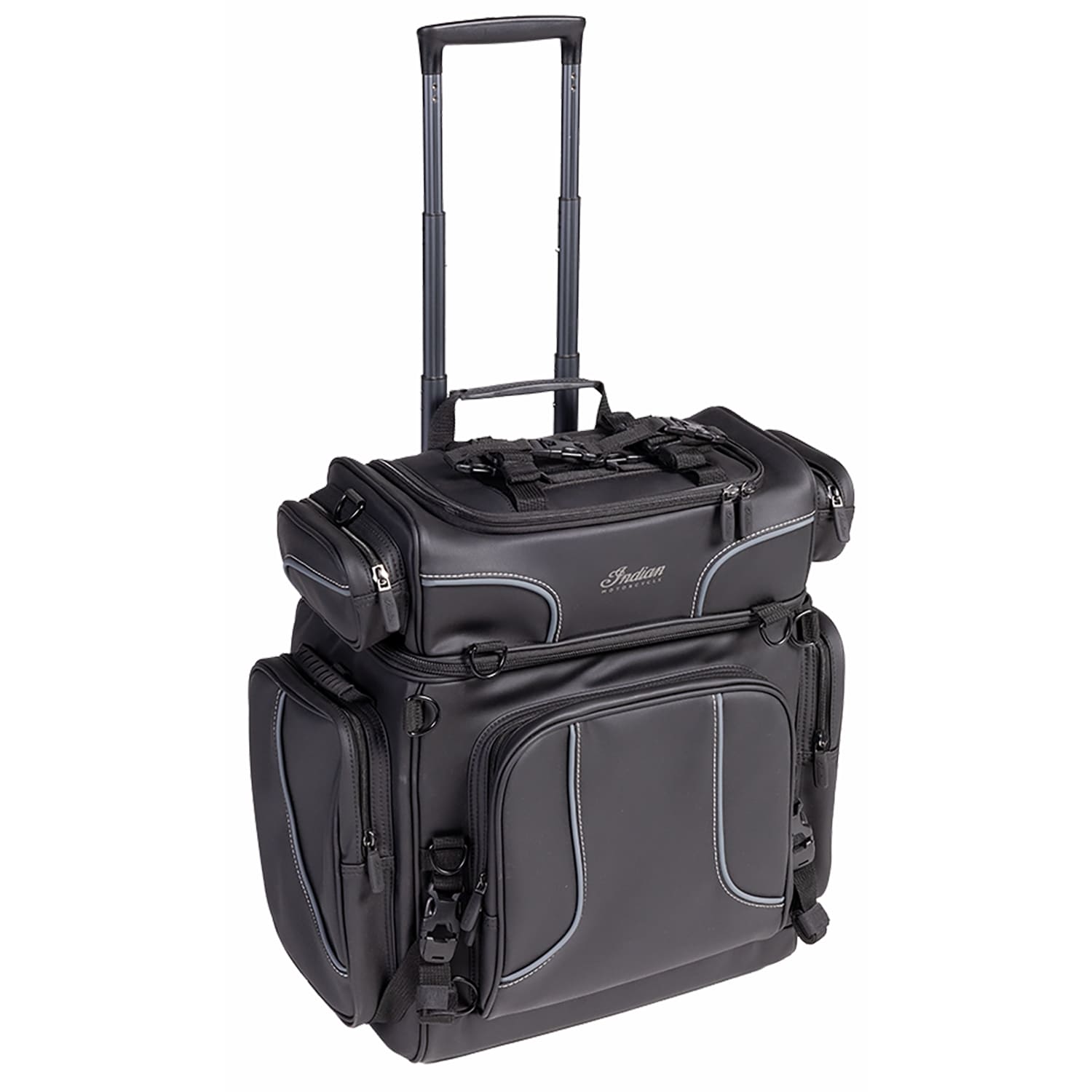 Spirit Lake Wheeled Touring Bag, Black & Gray | Indian Motorcycle