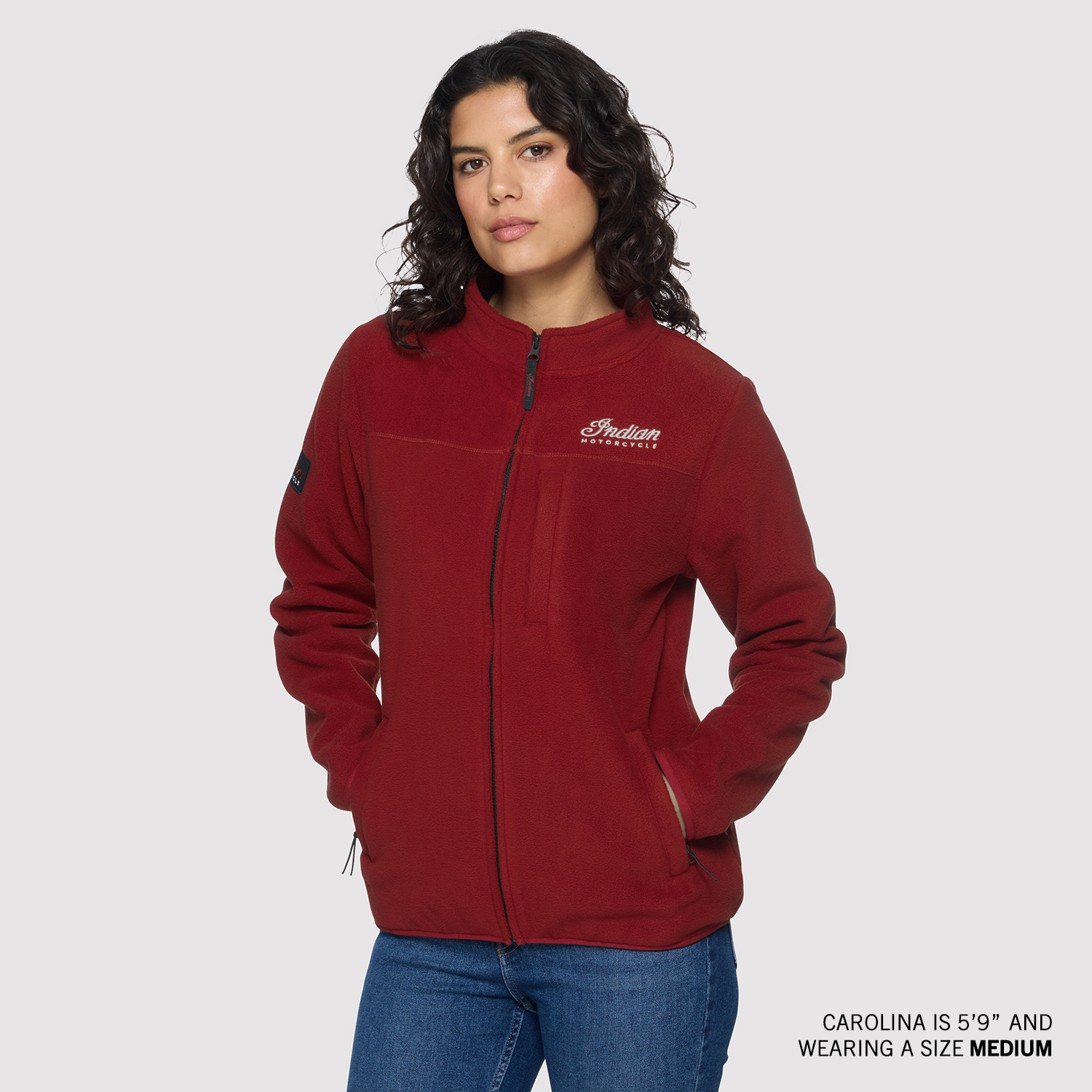 Women's Zip Thru Fleece Top, Red | Indian Motorcycle