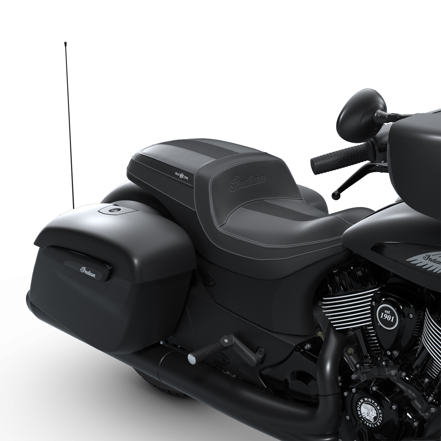 ClimaCommand Syndicate Seat, RIDE COMMAND Enabled, Black | Indian