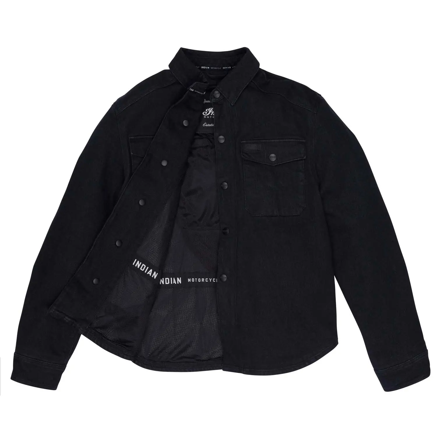 Men's Canyon Denim Overshirt, Black Indian Motorcycle