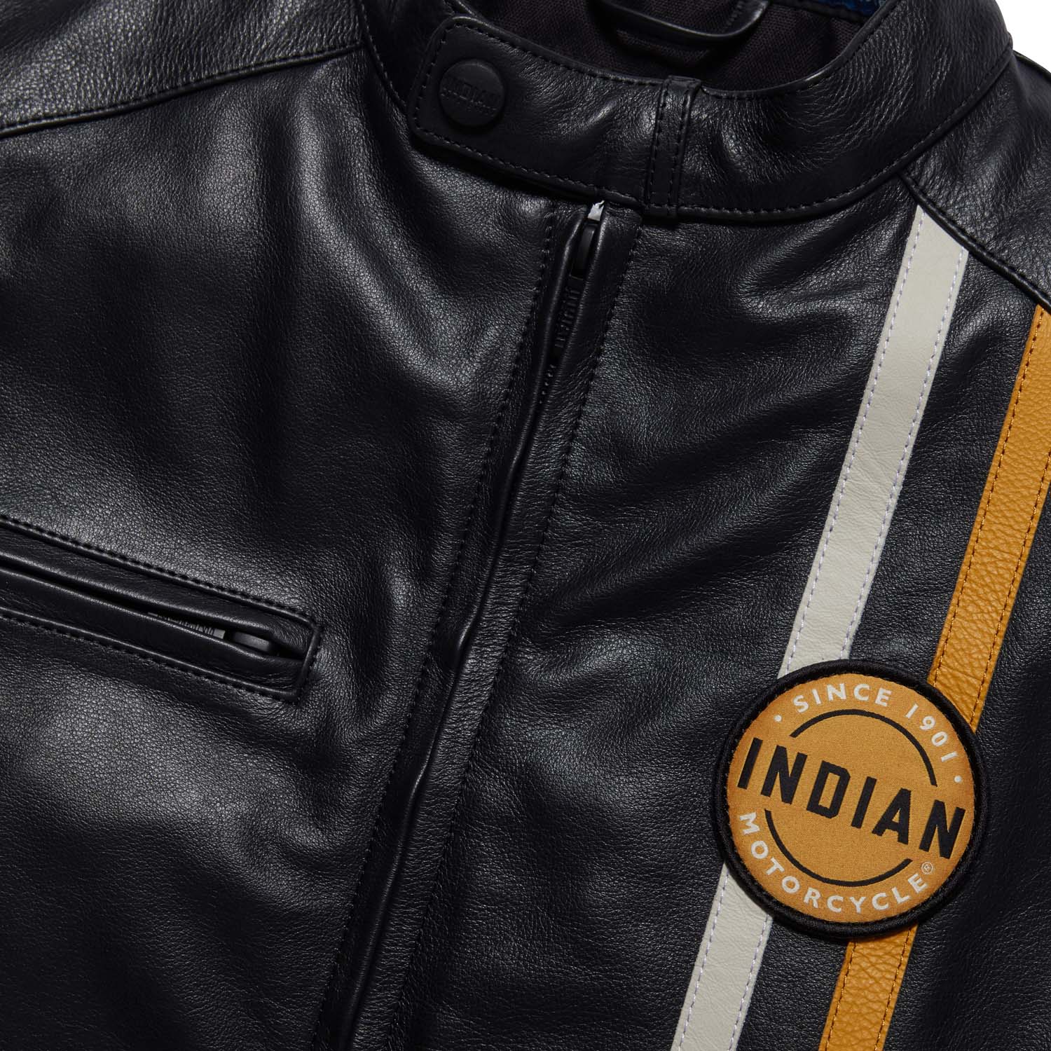 Men's Cafe Leather Jacket, Black | Indian Motorcycle Men's Cafe Leather Jacket, Black | Indian Motorcycle
