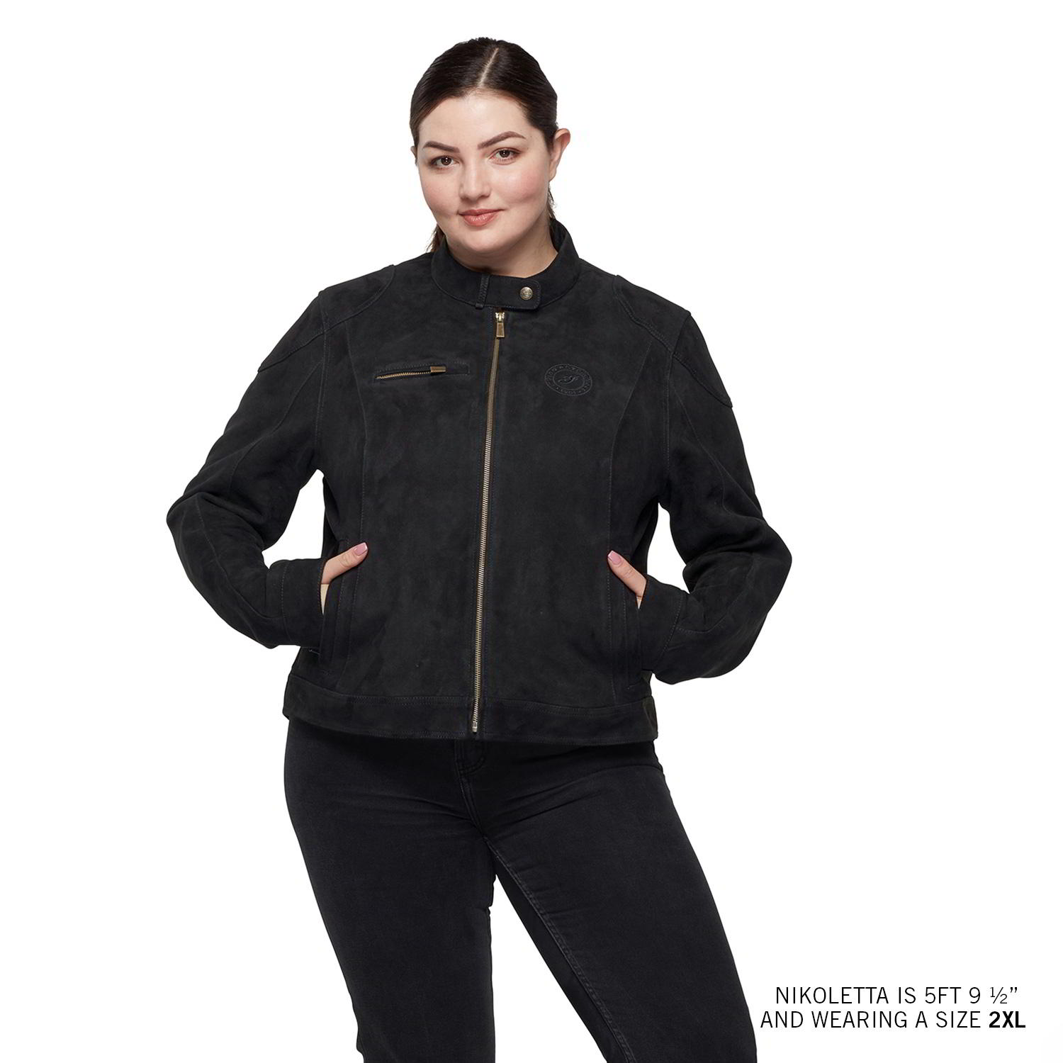 Pre-owned Polaris Women's Cleveland Suede Jacket, Black