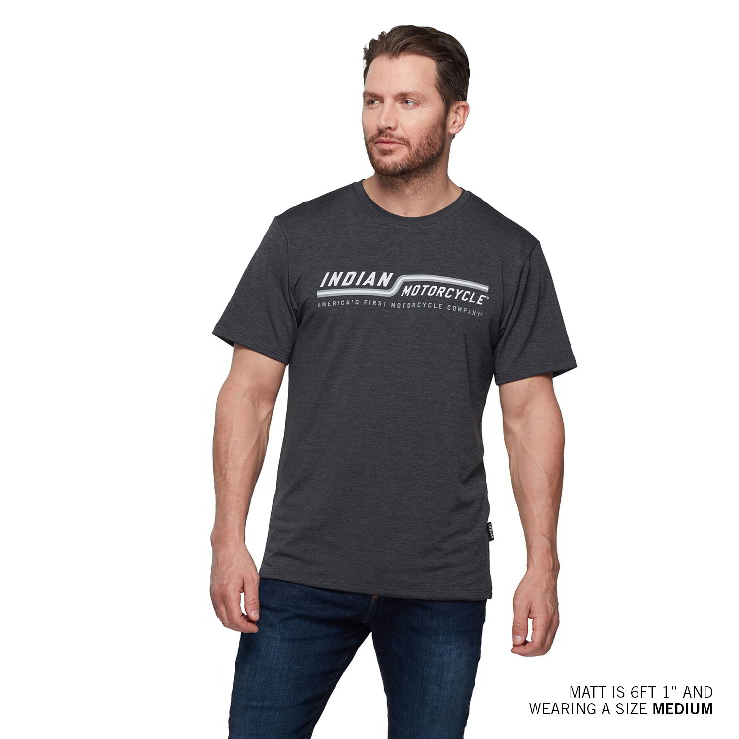 Men's Line Graphic Athlete T-Shirt, Black | Indian Motorcycle
