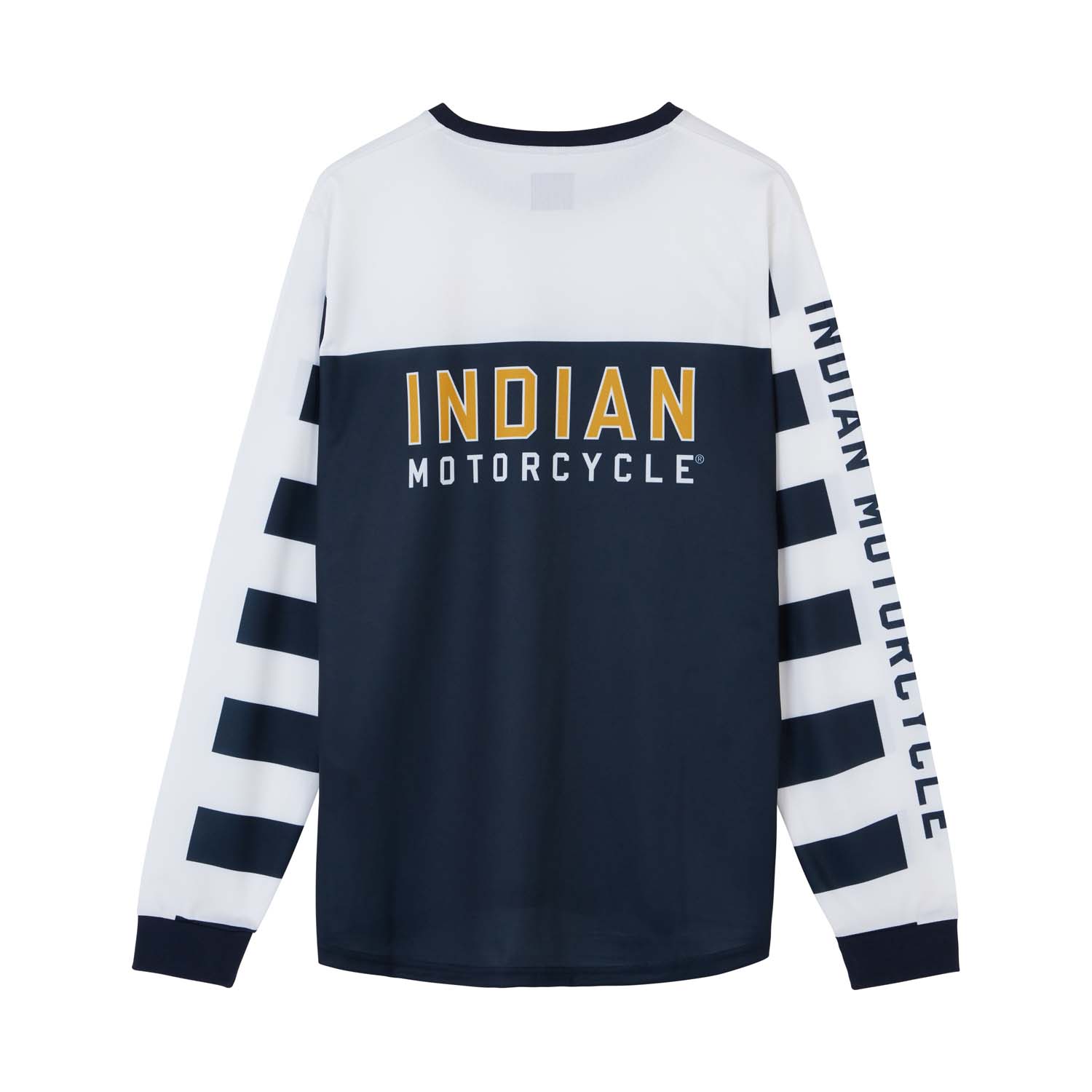 Men's Striped Sleeve Jersey T-Shirt, White | Indian Motorcycle