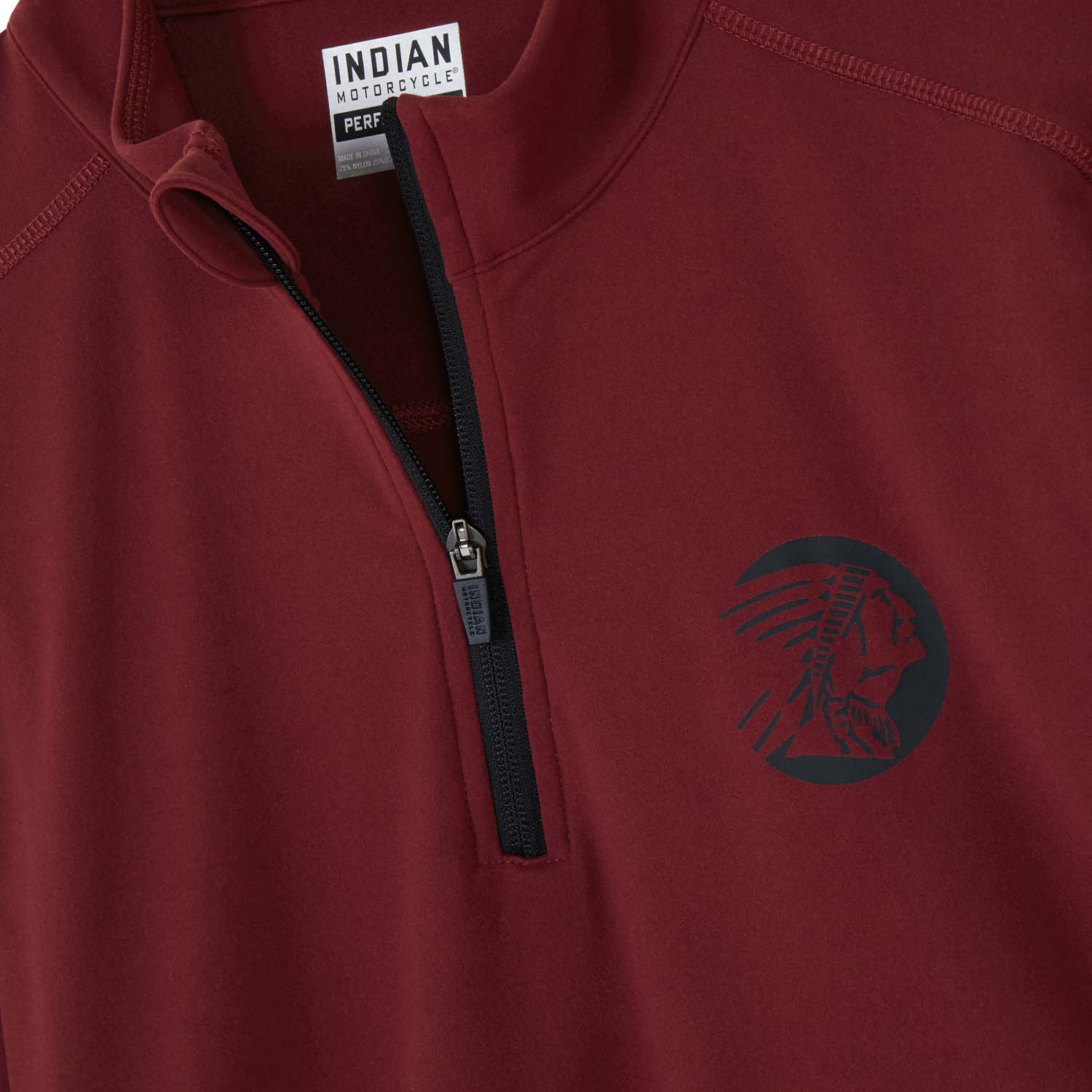 Men's Sleeve Printed Athlete Quarter Zip, Port | Indian Motorcycle