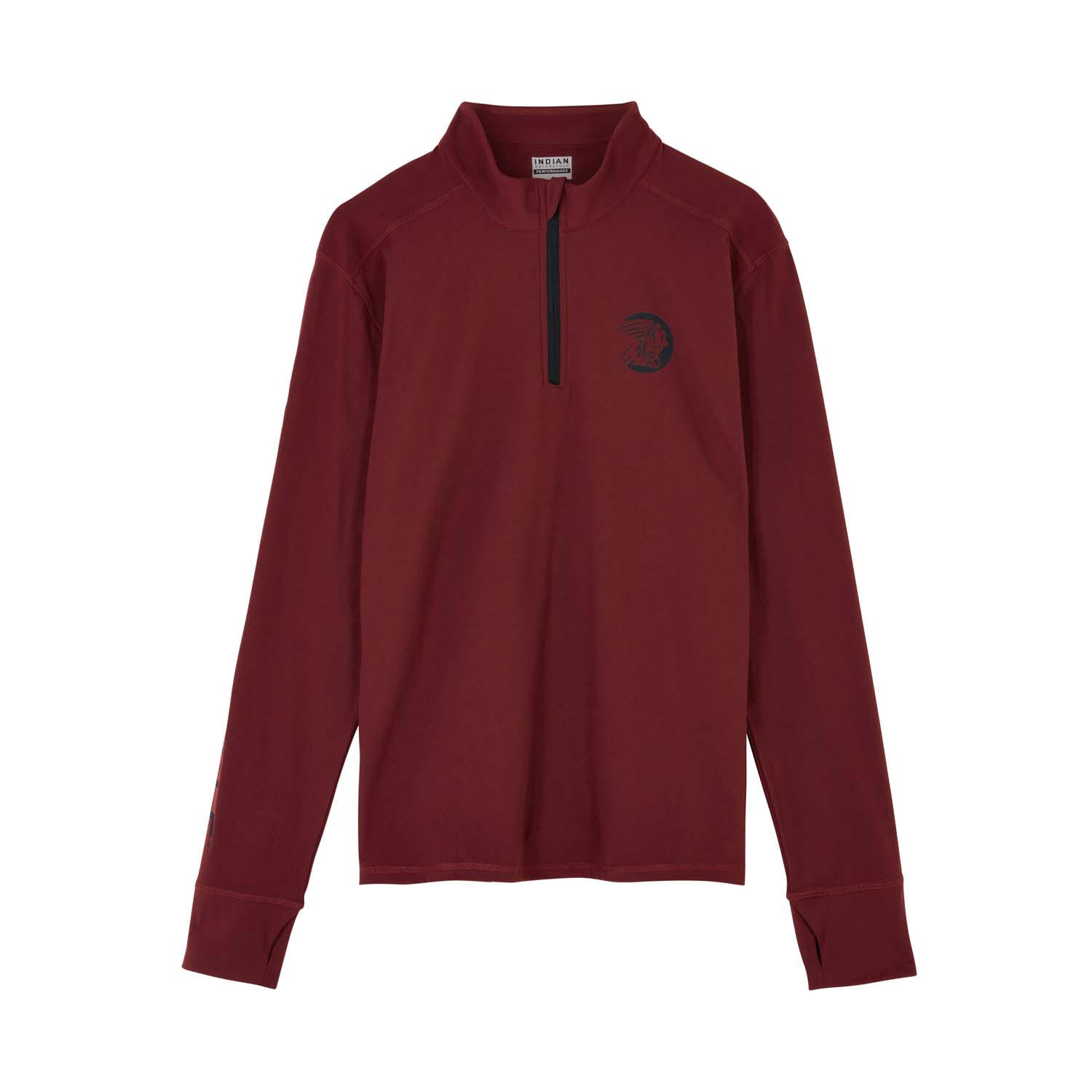 Men's Sleeve Printed Athlete Quarter Zip, Port | Indian