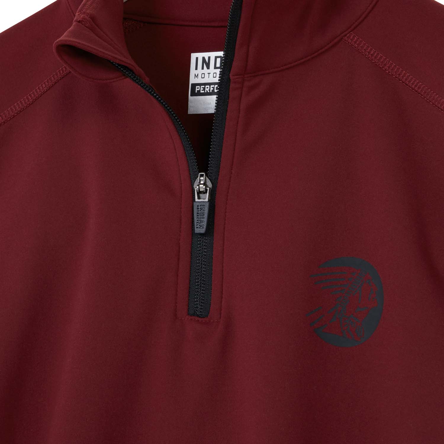 Men's Sleeve Printed Athlete Quarter Zip, Port | Indian